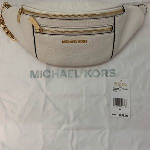michael kors belt bag white